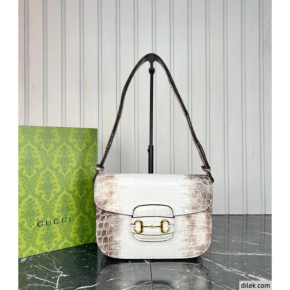 Gucci Horsebit 1955 Crocodile Small Bag