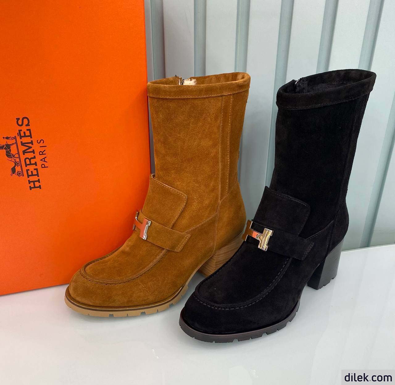 Hermes Women Short Suede Boot