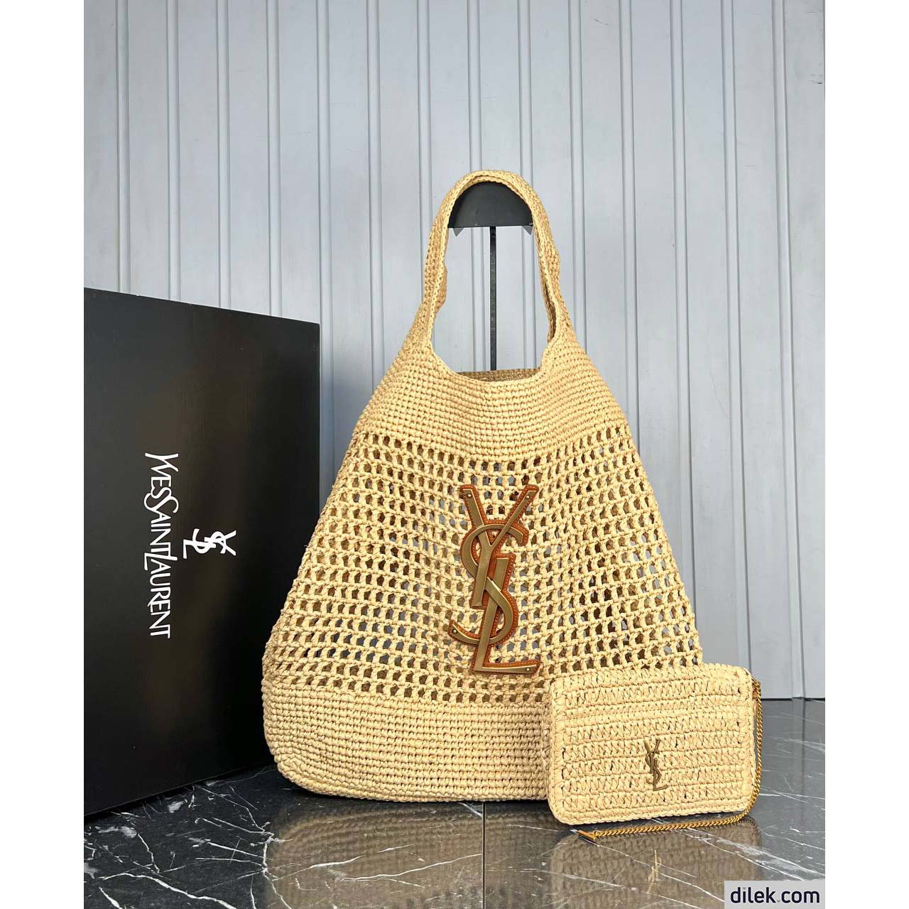 Saint Laurent Icare In Raffia