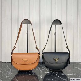 Prada Arque Leather Shoulder Bag With Flap