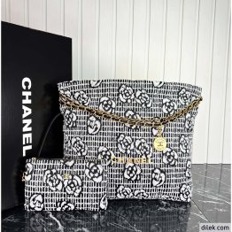Chanel 22 Chain Hobo Quilted Wool Tweed