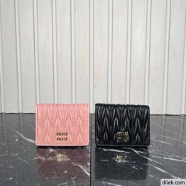 Miu Miu Small Matelassé Nappa Leather Wallet