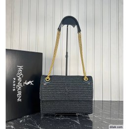 Saint Laurent Niki Medium Chain in Raffia
