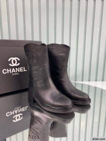 Chanel Women Leather Boots