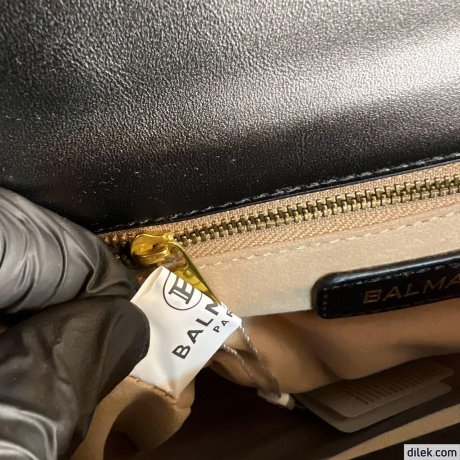 Balmain B-Buzz 23 Canvas and Leather Bag