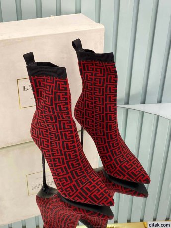 Balmain Women Stretch Knit Skye Ankle Boot