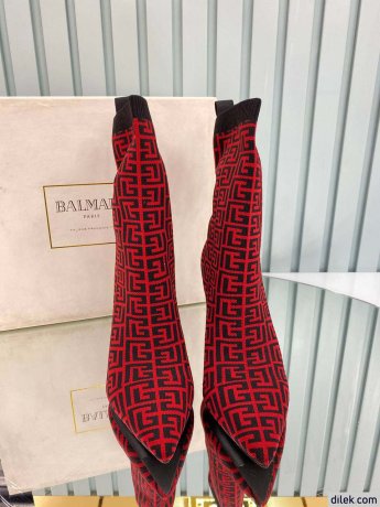 Balmain Women Stretch Knit Skye Ankle Boot