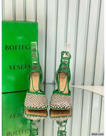 Bottega Veneta Sparkle Stretch Leather Sandals