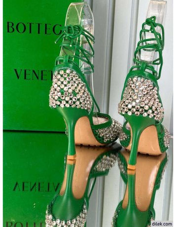 Bottega Veneta Sparkle Stretch Leather Sandals