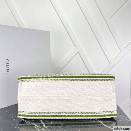 Celine Jacquard Striped Cabas Bag