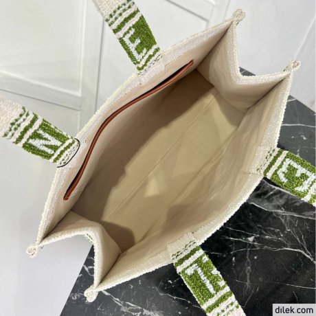 Celine Jacquard Striped Cabas Bag