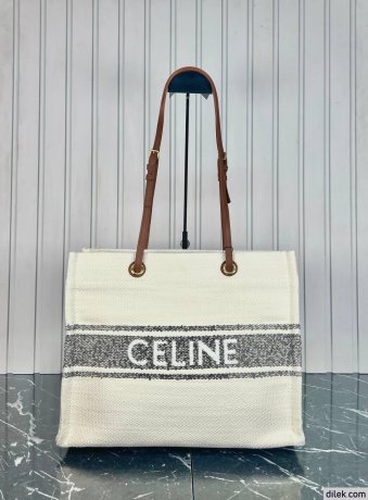 Celine Jacquard Striped Large Cabas