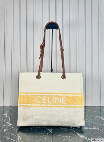 Celine Jacquard Striped Large Cabas