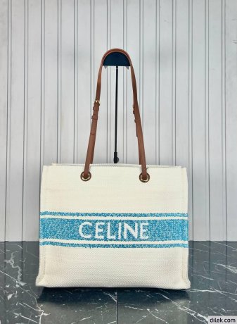 Celine Jacquard Striped Large Cabas