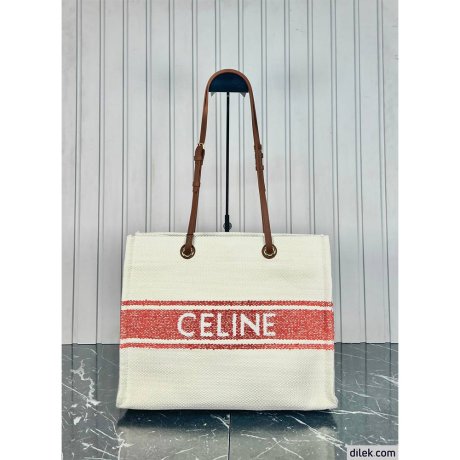 Celine Jacquard Striped Large Cabas