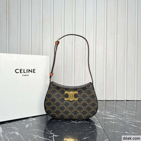 Celine Small Tilly Bag In Triomphe Canvas