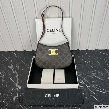 Celine Small Tilly Bag In Triomphe Canvas