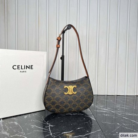 Celine Small Tilly Bag In Triomphe Canvas