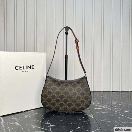 Celine Small Tilly Bag In Triomphe Canvas