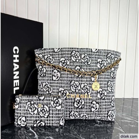 Chanel 22 Chain Hobo Quilted Wool Tweed