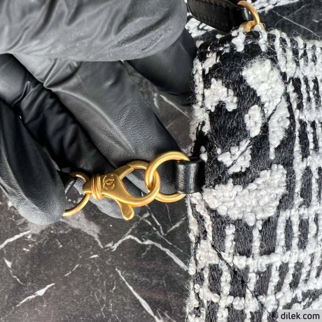 Chanel 22 Chain Hobo Quilted Wool Tweed