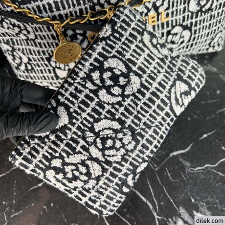 Chanel 22 Chain Hobo Quilted Wool Tweed