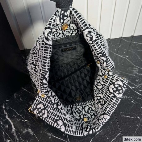 Chanel 22 Chain Hobo Quilted Wool Tweed