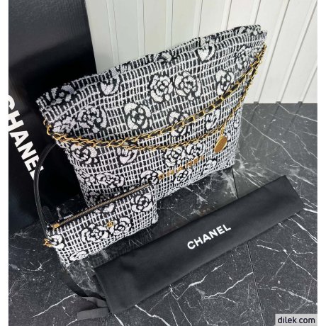 Chanel 22 Chain Hobo Quilted Wool Tweed