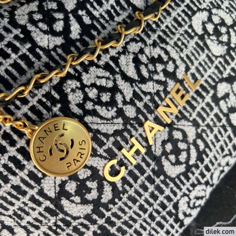 Chanel 22 Chain Hobo Quilted Wool Tweed