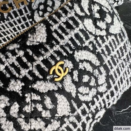 Chanel 22 Chain Hobo Quilted Wool Tweed