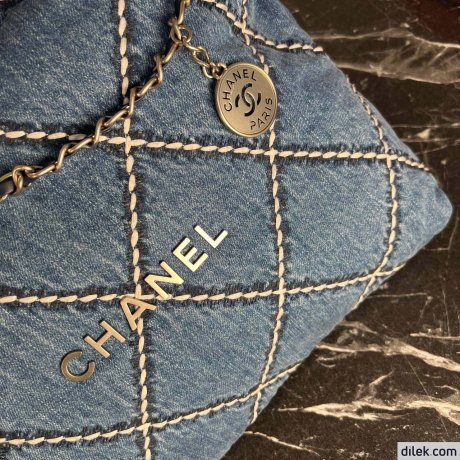 Chanel 22 Large Denim Handbag