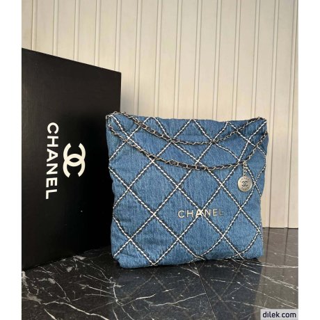 Chanel 22 Large Denim Handbag