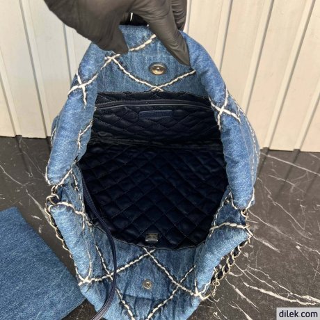 Chanel 22 Large Denim Handbag