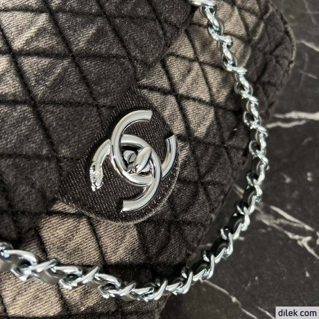 Chanel Denimpression Flap Bag Quilted Distressed Denim Medium