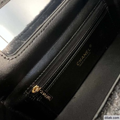 Chanel Tweed Leather Box Bag Large