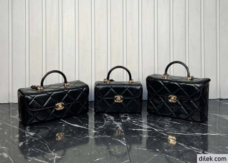 Chanel Tweed Leather Box Bag Large