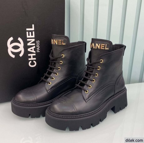 Chanel Women Leather Short Boots