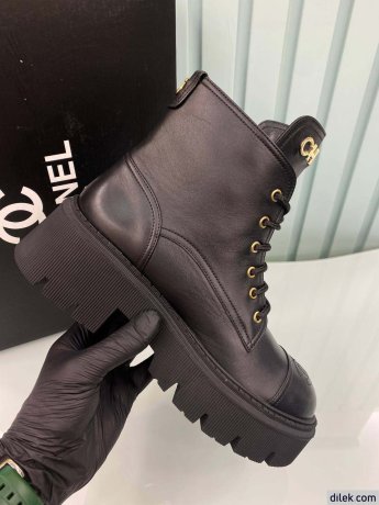 Chanel Women Leather Short Boots