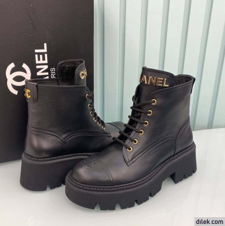 Chanel Women Leather Short Boots