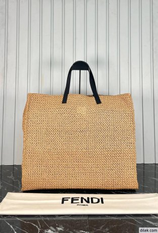 Fendi Raffia Tote Bag