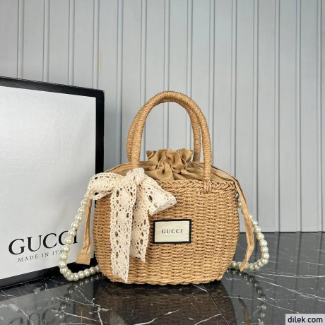 Gucci Natural Raffia Bag