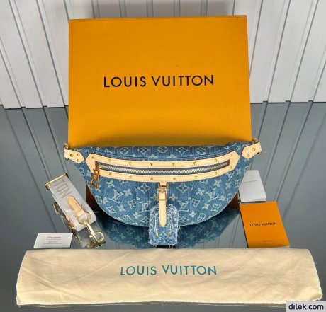 Louis Vuitton High Rise Monogram Denim