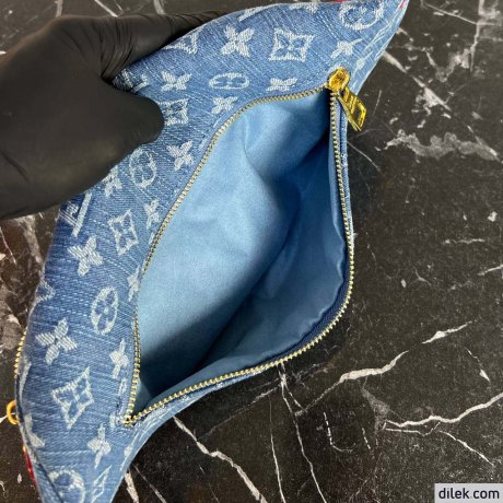 Louis Vuitton High Rise Monogram Denim