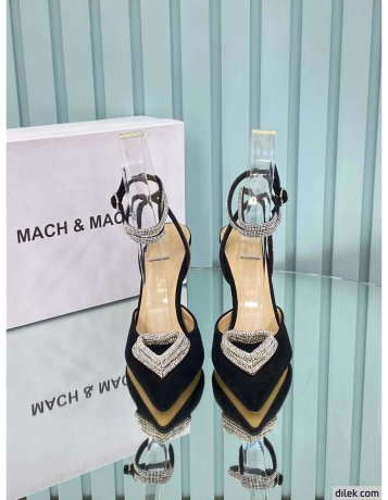 Mach & Mach Triple Heart Satin Ankle-Strap Pumps