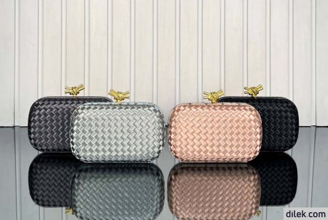 Bottega Veneta Plisse Knot Clutch