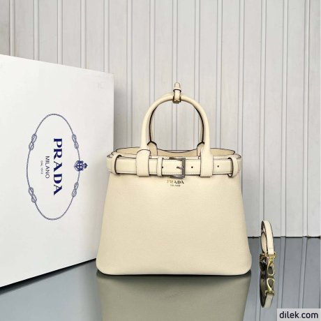 Prada Buckle Large Leather Handbag