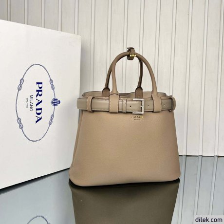 Prada Buckle Large Leather Handbag
