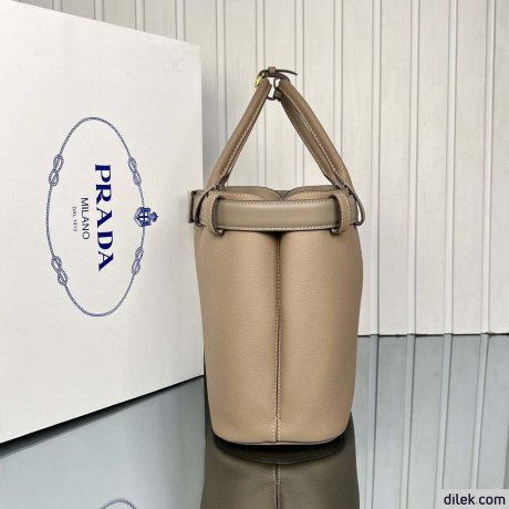 Prada Buckle Large Leather Handbag