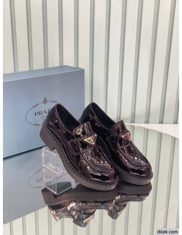 Prada Chocolate Brushed Leather Loafers