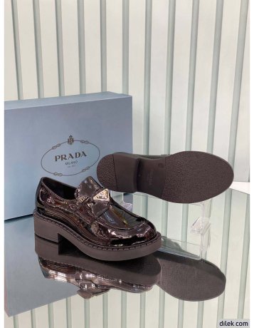 Prada Chocolate Brushed Leather Loafers